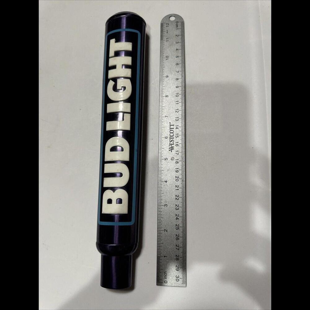 Bud Light Draft Beer Tap Handle Tapper 2 Sided Pub Bar 12" Purple